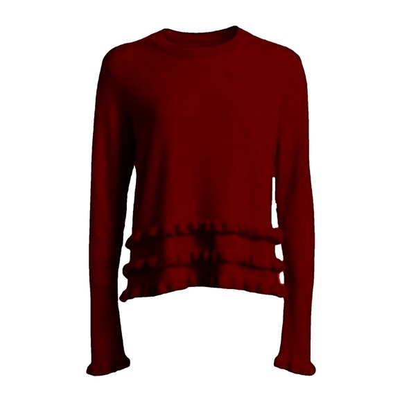 Cinq a Sept Adiella Ruffled Cashmere Sweater - Picture 3 of 11